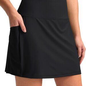 Stylish Women's 16" Swim Skirt with Tummy Control, Pockets & Chlorine Resistance